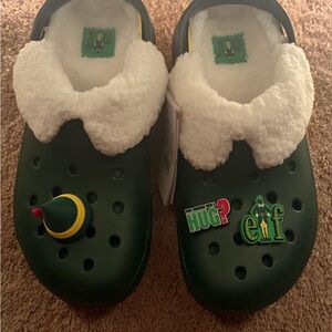 CROCS Green ELF Holiday Slippers